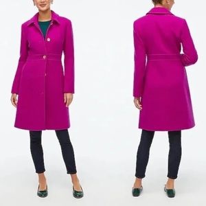 J Crew Womens Wool Blend Lady Coat Fuchsia Purple Plum Pink AT107 $298